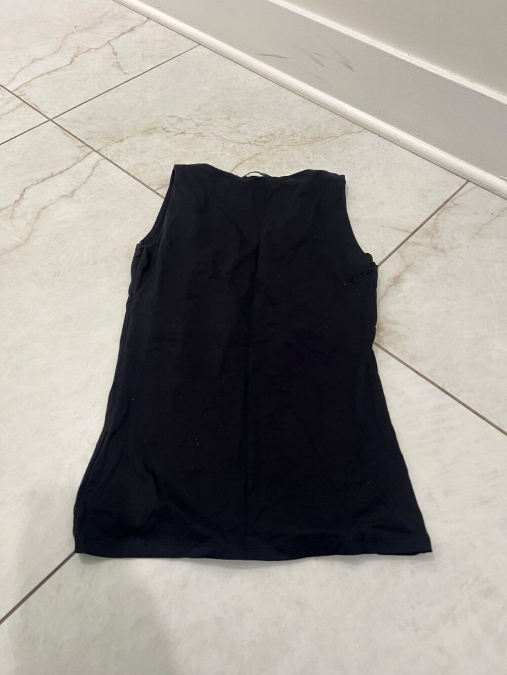Zara Black Scoop Neck Stretch Tank Top Size S